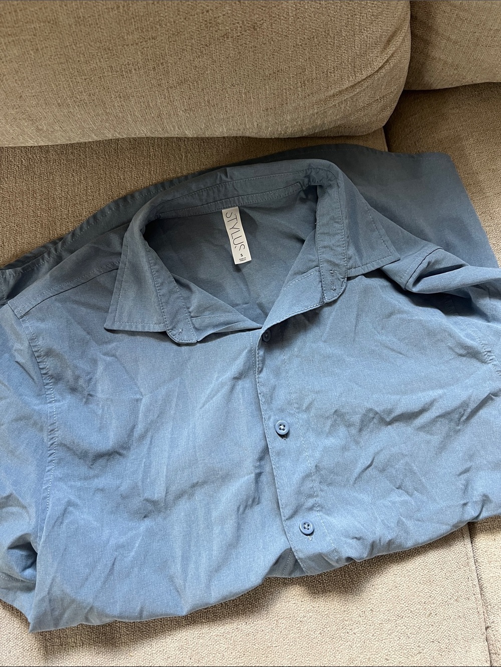 STYLUS Men's Slate Blue Casual Button-Down Shirt